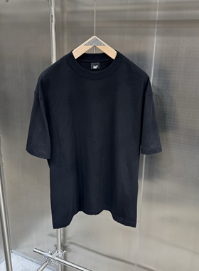 刮烂磨边处理 黑色净版 轻熟范儿 圆领打底商务休闲短袖T恤男