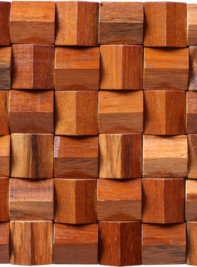 老船木原木实木扩散吸音板声学二次余数马赛克电视背景墙三角立体