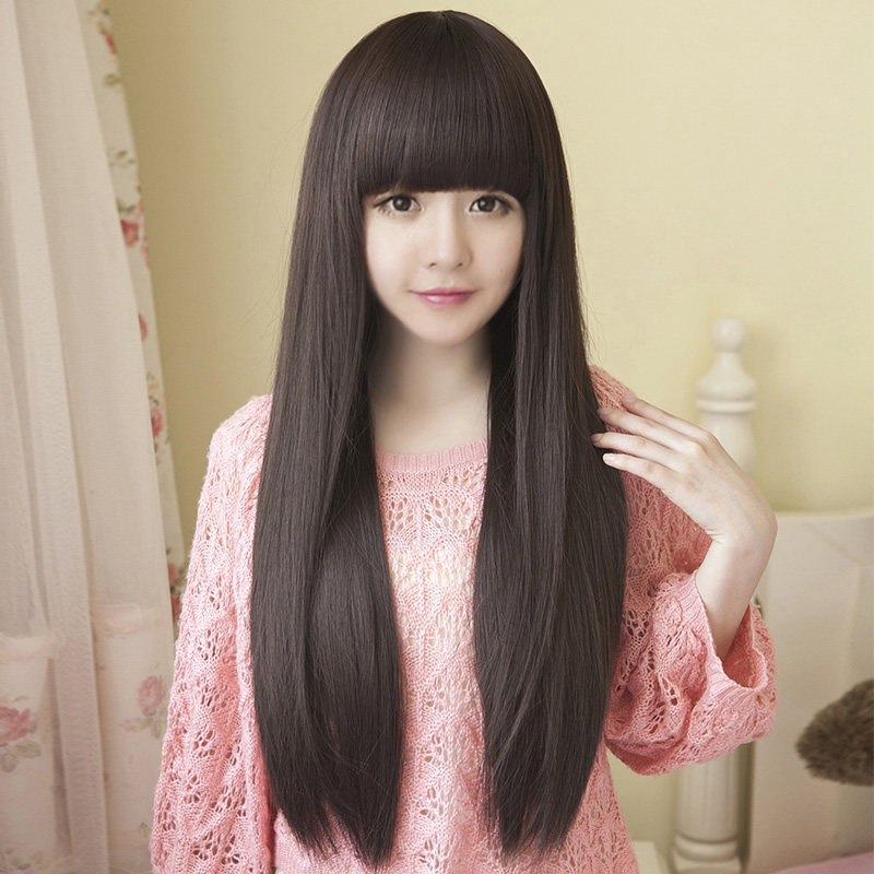 长发女假发加长款长直发自然圆脸气质日常时尚可爱甜美学生全头套