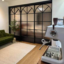 上海隔断钢化玻璃客厅复古玻璃隔断墙移动推拉门折叠门定制