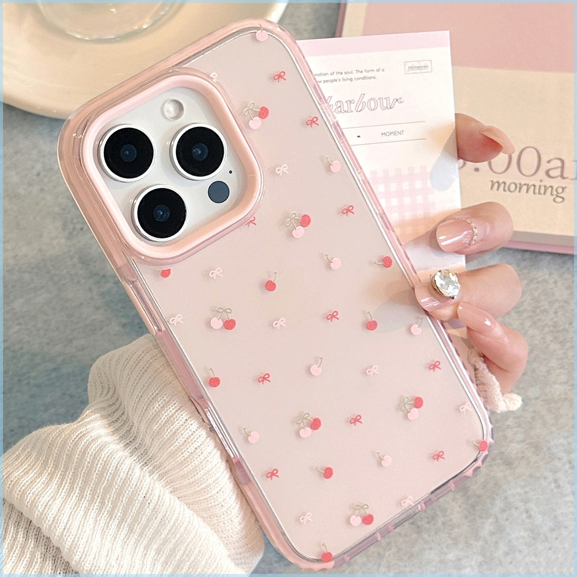 甜美小樱桃iPhone16promax软硅胶