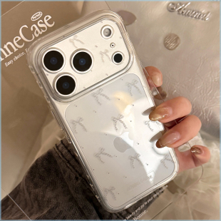 古早风苹果16手机壳17promax适用iphone15防摔14个性 波点蝴蝶结13透明