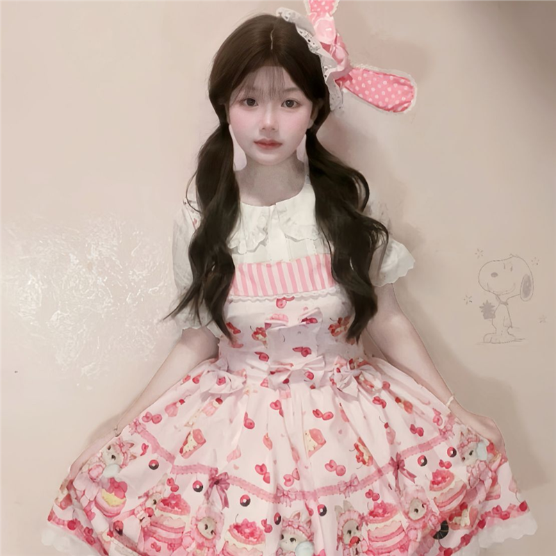 七苒【甜心萌兔】全款lolita原创正品可爱甜美背带裙日常百搭夏天