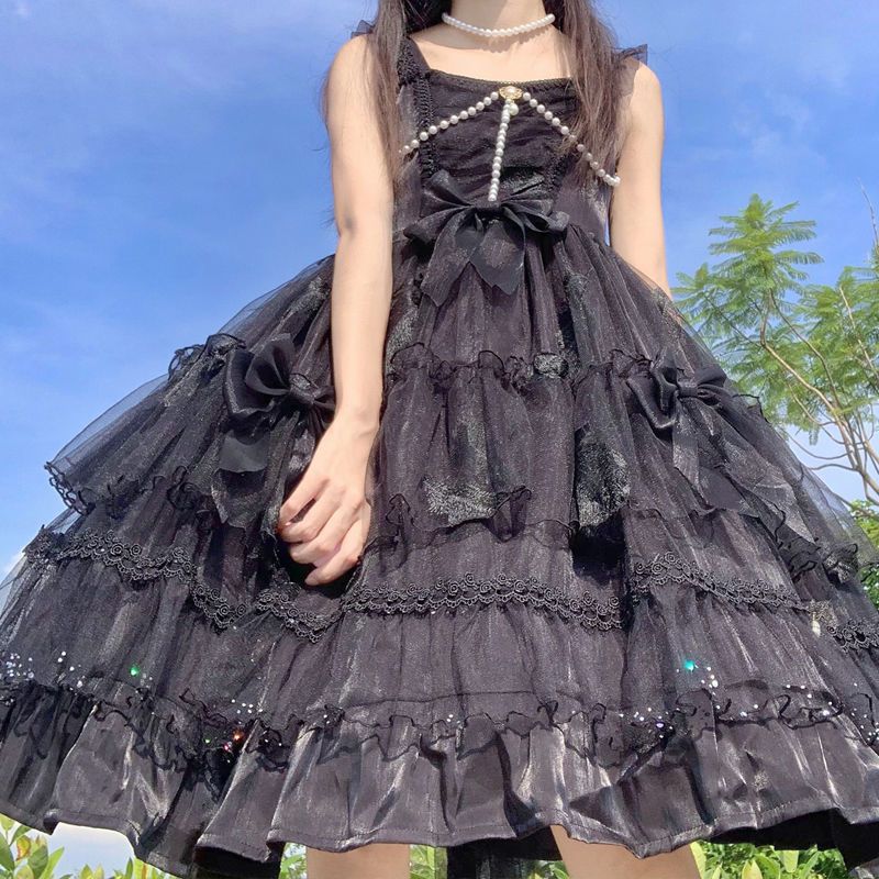 ~原创设计Lolita繁星萤火洋装jsk吊带连衣裙女