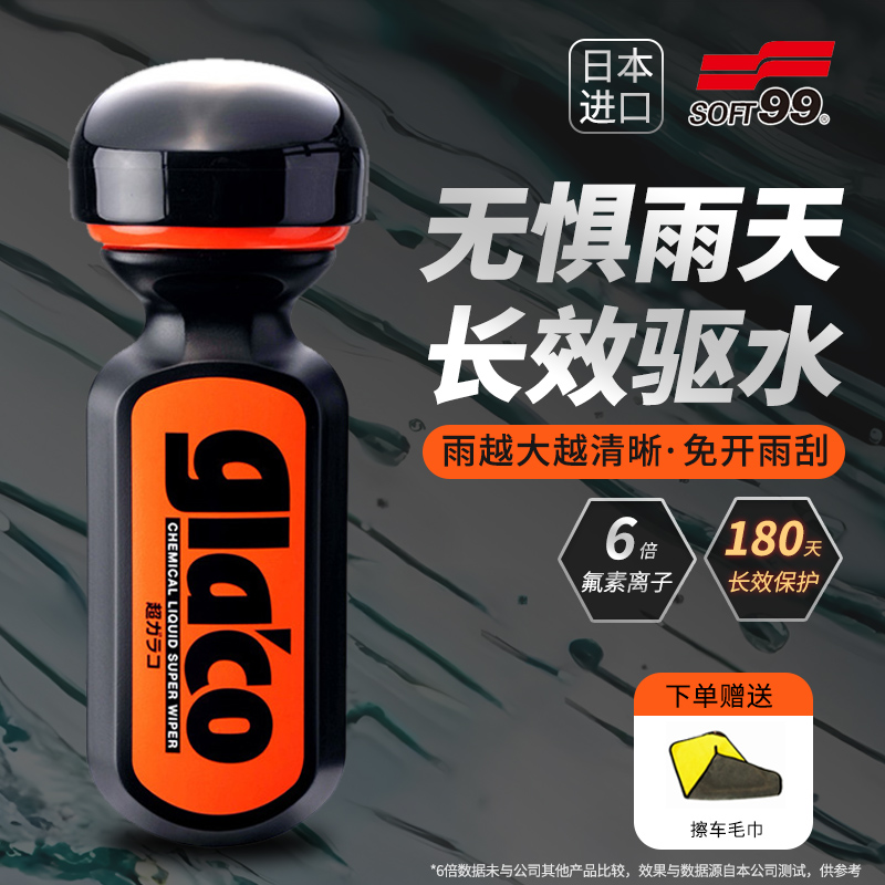 soft99雨敌汽车玻璃防雨剂车玻璃油膜去除剂后视镜镀膜驱水清洁剂