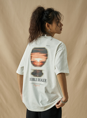 DoubleDealer潮牌设计感小众短袖女夏季新款美式宽松慵懒上衣ins