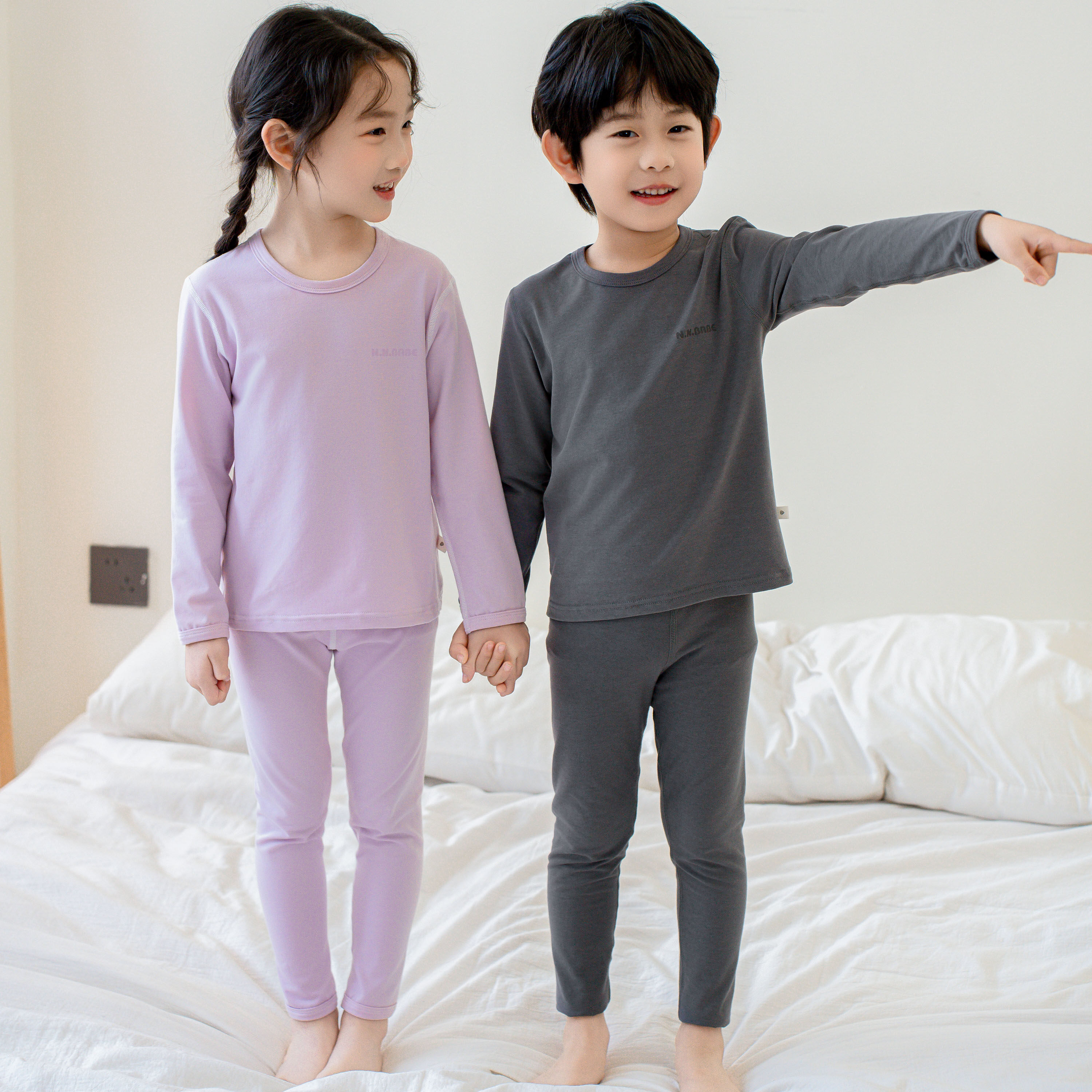 男女童春秋打底衫儿童内衣套装