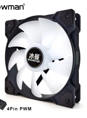 冰曼12CM温控风扇4针PWM超静音台式电脑机箱散热风扇ARGB神光同步