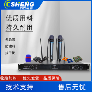 家豪佳 M9100S 舞台演出婚庆会议K歌KTV家用麦克风一拖二无线话筒