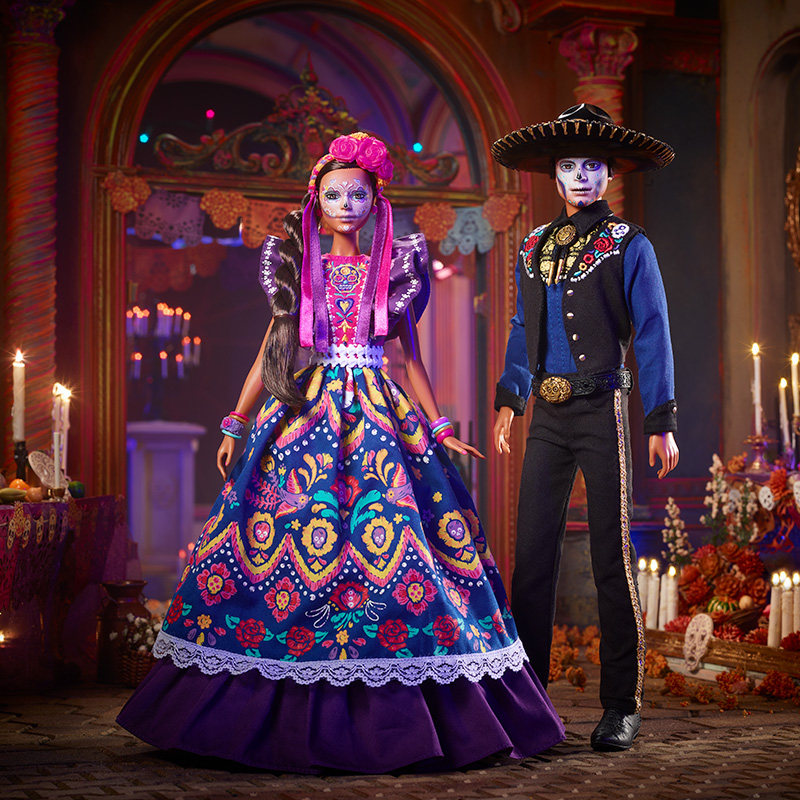 芭比亡灵节娃娃肯墨西哥骷髅妆2022新品黑标珍藏款