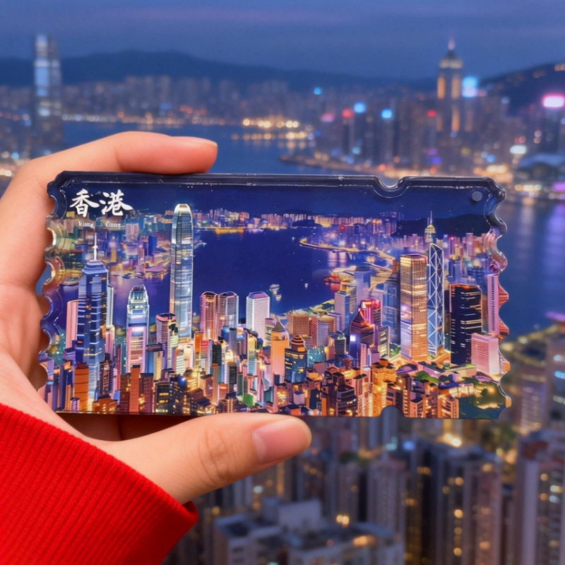 香港流沙亚克力冰箱贴纪念品