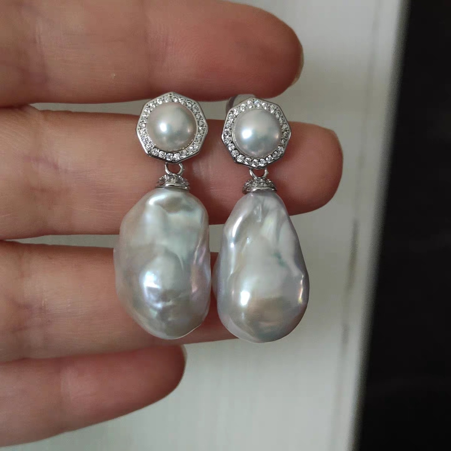 法式炫彩淡水巴洛克真珍珠耳环不规则珍珠耳饰925纯银耳坠双珠,珠宝/钻石/翡翠,耳饰,淘宝优惠券,粉丝福利购,淘宝优惠卷