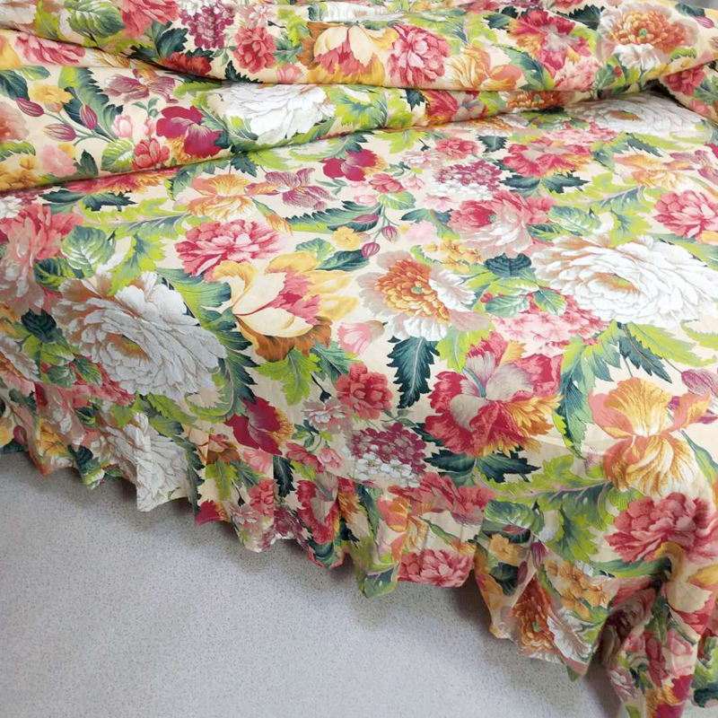 宽幅纯棉斜纹花边床单式四件套定做床裙床笠幼儿园全棉儿童三件套