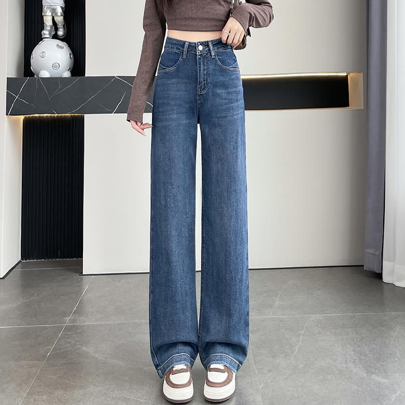 高个子175加长牛仔裤女胖mm高腰