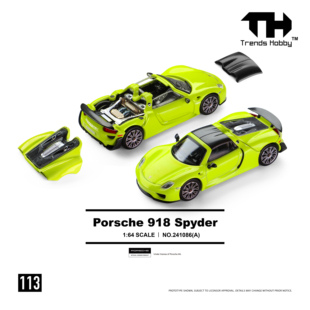 TH预售 1/64 保时捷918Spyder 柠檬绿 敞篷超跑汽车模型收藏 113
