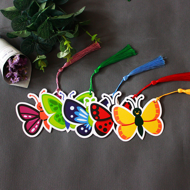 Cartoon lovely Paper quality Bookmark with tassels Message card student gift card Bookmark grid Small butterflyin the Electronic Dictionary/Electronic paper book/Stationery , The paper book , Bookmarks  category - from Buy2taobao.com to provide professional Taobao agent buy service