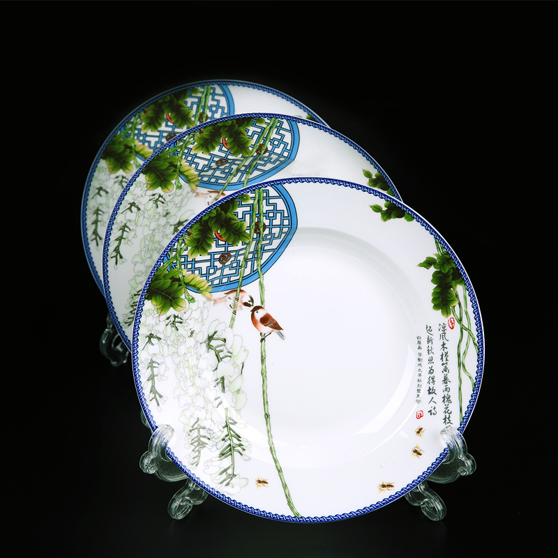 景德镇高档骨瓷青花餐具套装深盘