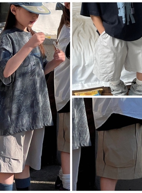 九坐2026夏13095新款涂鸦短袖T恤13094短裤中大童男女童亲子