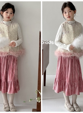 吾束abc2025秋冬95008国风新中式马甲95009裙子95002打底衫女童