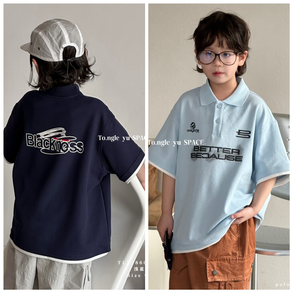 童乐鱼2026夏86011新款翻领POLO短袖T恤中大男女童中性亲子