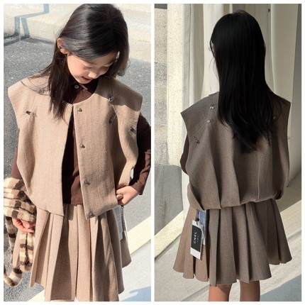 CNKL金童帝代2026春新款5320马甲两件套装1257打底衫女童亲子