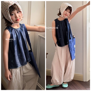 7643裤 子中大童女童可亲子 蝴蝶结小衫 植木西2026夏3591新款