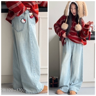 小智同学2026春新款 中大童女童可亲子 7328KT牛仔直筒裤