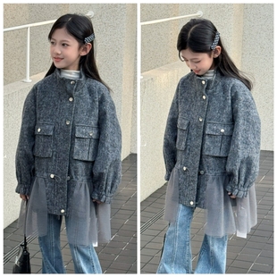 CNKL金童帝代2026春新款1308中长款外套2006牛仔喇叭裤女童亲子