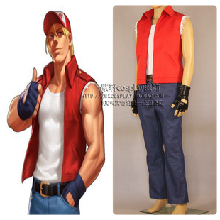 cosplay男士服装97拳皇特瑞战士特里cos动漫校园风御宅系红色定制