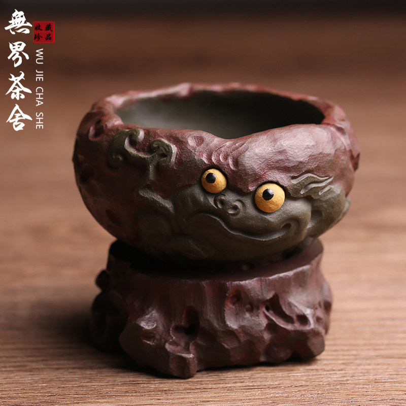 宜兴紫砂茶漏茶虑招财金蟾茶道配件茶斗过滤器名家高水波手工茶具