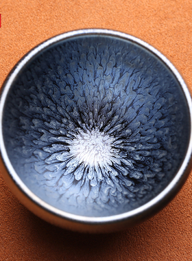 名家李华绽放百花盏建盏主人杯茶盏油滴纯全手工高端茶器功夫茶具