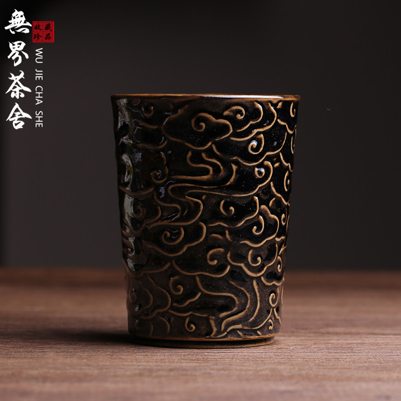名家廖铭建盏主人杯茶杯茶盏可乐杯全手工建阳油滴天目曜变茶具