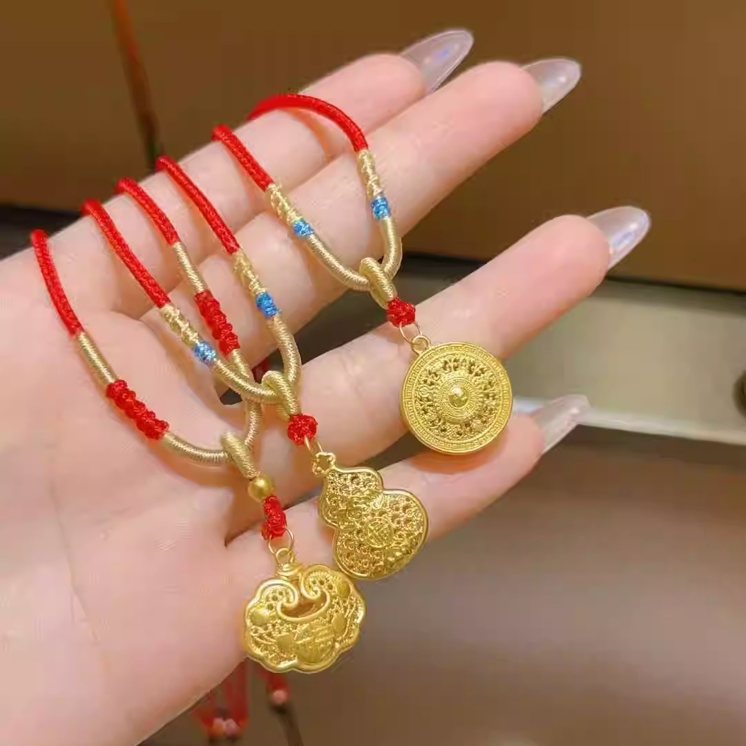 水贝足金999足金平安锁葫芦转运珠吊坠财纳福转运女款送女友礼物
