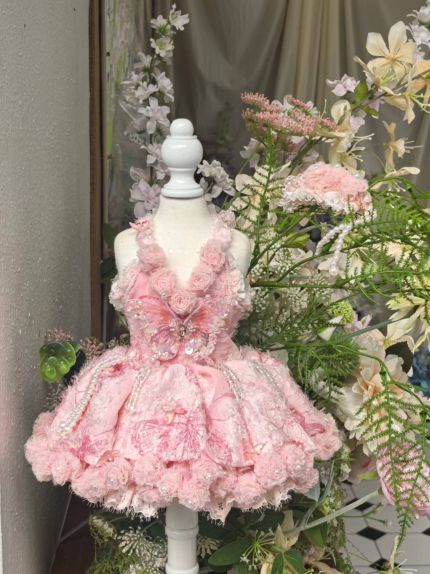 2026草莓桥迷迭花园宠物猫猫狗狗秋冬款加厚婚纱礼服宠物衣服