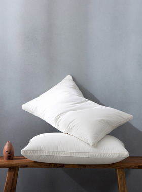五星酒店绒片枕头枕芯单人成人白鹅毛不跑绒无味助眠护颈椎软家用