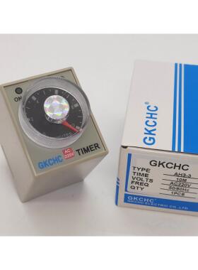 询价GKCHC继电器AH3-3时间继电器园8脚时间制时间控制器AC220V DC