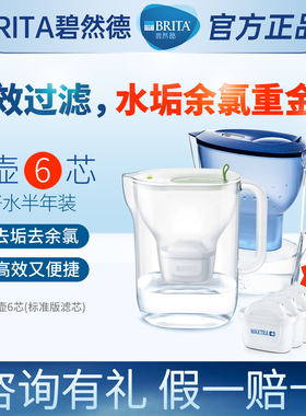 碧然德净水壶过滤器家用自来水净水器厨房去垢德国brita过滤水壶