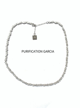 Purification Garcia小众个性轻奢白金色镶嵌锆石奢华项链厚电镀