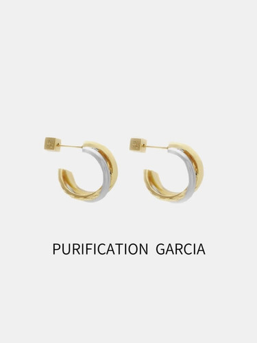 Purification Garcia轻奢设计个性时尚双色交叉耳针，厚电镀