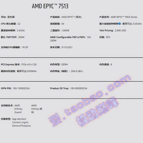 AMD EPYC™ 霄龙 7513