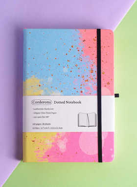 水彩情人点阵子弹笔记本绑带计划A5记事本160gsm超厚硬面手帐本