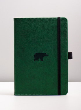 皮纹动物横线笔记本绑带收纳袋100克硬面A5米黄内页记事本