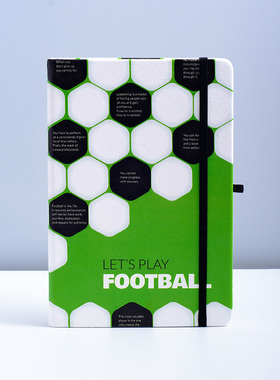 足球名言横线笔记本绑带收纳袋书写创意印花记事本A5硬面手帐本