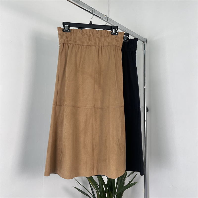 秋冬季麂皮绒中款大码半身裙