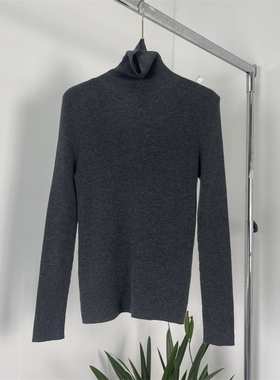 定制余单捡漏！秋冬百搭基础碳灰色高领大弹力毛衣