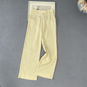 漏 长裤 超舒适 莱赛尔亚麻直筒西装 一款 外贸跑单捡