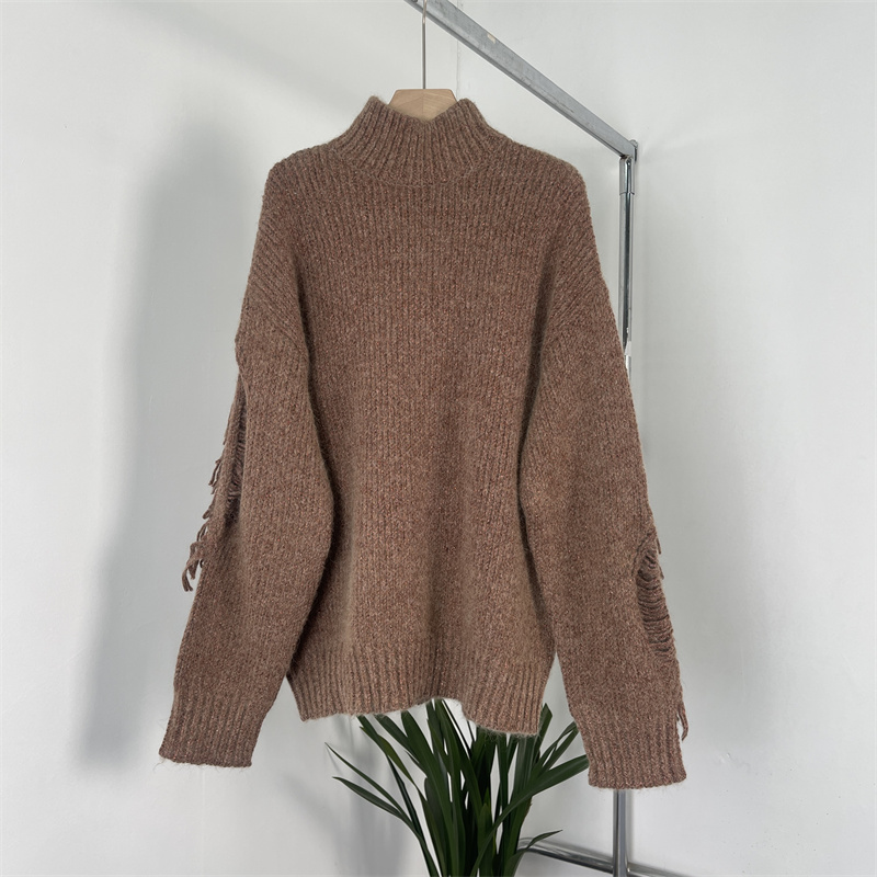 秋冬时尚设计高领羊毛大码毛衣