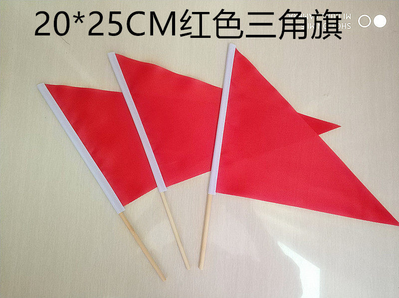 30个包邮20*25cm红色三角旗 小彩旗 幼儿园做操红旗 三角小红旗