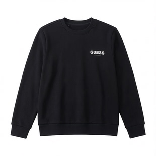 保暖休闲上衣通勤内搭 卫衣正肩圆领加绒秋冬季 GUESS剪洗标男士 L码