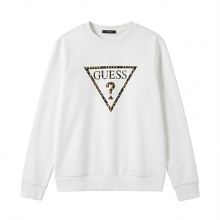 保暖休闲上衣通勤内搭 卫衣正肩圆领加绒秋冬季 GUESS剪洗标男士 M码